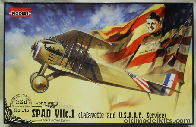 Roden 1/32 Spad VIIc.1 Lafayette and USAAF Service, Ro615 plastic model kit